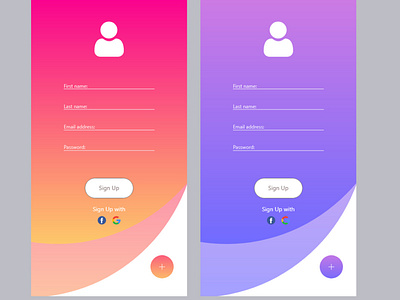 Sign up UI design