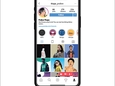 Instagram Profile UI design