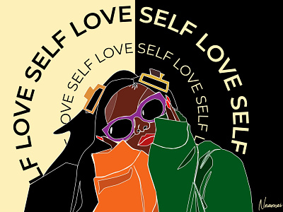 Self love art artwork design illustration illustrator line art self portrait