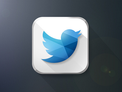 iOS7 Twitter Icon Reimagined 3d 45º apple bird design goodwork icon ios7 lowpoly photoshop shading twitter