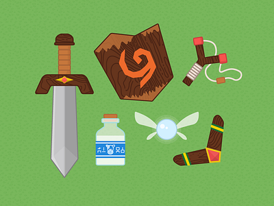 Young Link Starter Kit equipment fairy link milk nintendo ocarina shield slingshot sword wood zelda