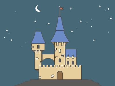 Night Time Castle building castle night stars