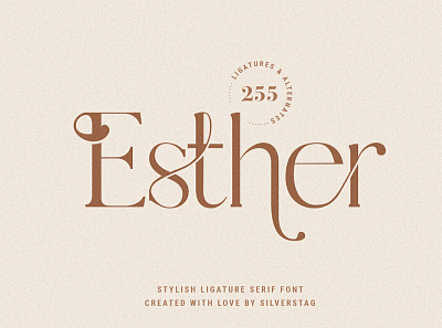 Esther - Serif Font calligraphy design display elegant font font resources fonts handwriting lettering ligature ligatures logo modern calligraphy sans serif sans serif font sans serif fonts serif serif font serif fonts wedding