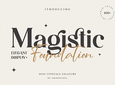 Magistic - Duo Ligature Typeface advertising branding classy display display font elegant fashion fonts lettering logo luxury magazine minimalist modern sans serif serif stylish typeface typography unique