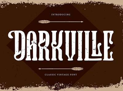 Darkville | Classic Vintage Font branding classic design display elegant font fonts hand drawn handmade lettering logo old ornament poster retro rough sans serif serif typeface vintage