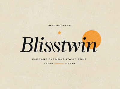 Blisstwin - Elegant Glamour Italic Serif Font advertising branding classy display display font elegant fashion font fonts lettering logo magazine minimalist modern sans serif serif stylish typeface typography unique