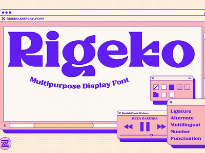 Rigeko Display Font branding classic clothing display display font fashion font fonts identity logo modern packaging poster retro retro font retro fonts serif typeface typography urban