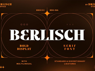 Berlisch Display Font berlisch bold display display font drizy feature featured font fonts handpicked ligature logo logo font new popular serif trending trendy typeface typography