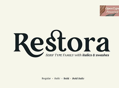 Free Restora Display Font branding chic classic display display font display fonts font headline logo logo font modern poster poster design retro serif serif font trend typeface unique vintage