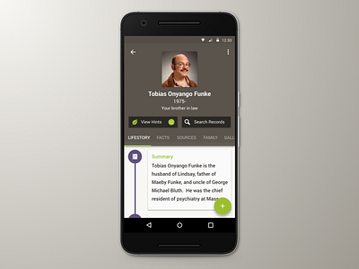 Ancestry Android Person Page