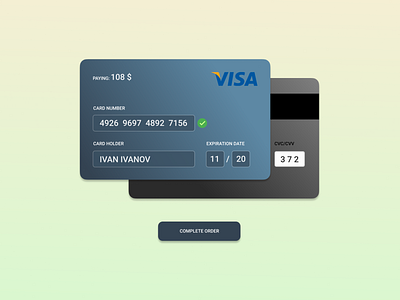 Daily UI 002 - Credit Card Checkout concept dailyui design paying shop ui ux visa web