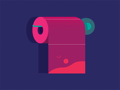 Tissue Roll 2d animation colors dribbble gif illustration learn loop motion shading tissue vector