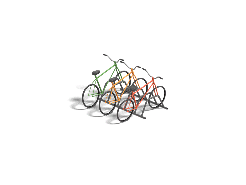Bicycle parking slots 3d asset gif illustration isometric loop mograph parking render transportation