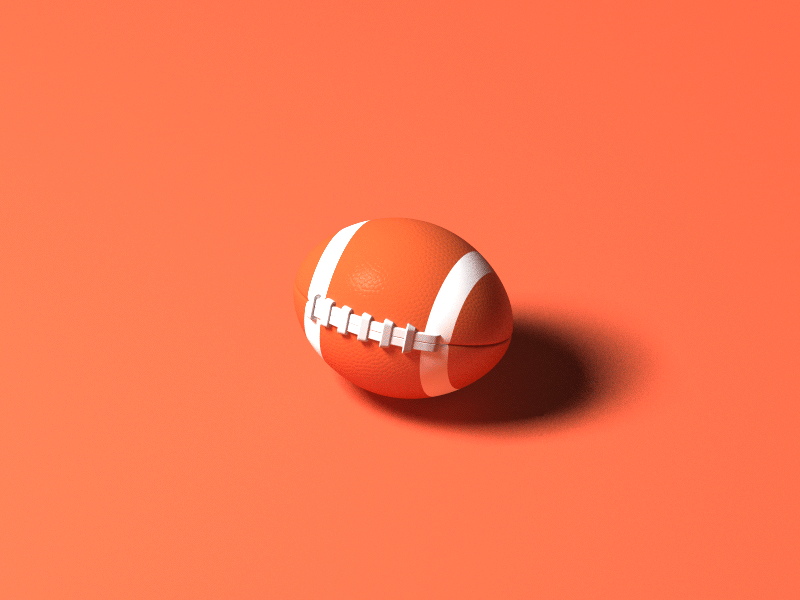 American Football 3d animation ball detail gif loop render