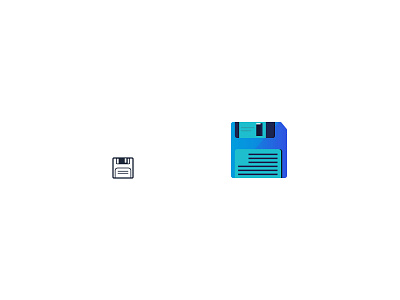 Floppy disk 2d color design icon retro vector vintage