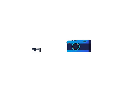 Camera 2d color design icon retro vector vintage