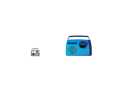 Radio 2d color design icon retro vector vintage