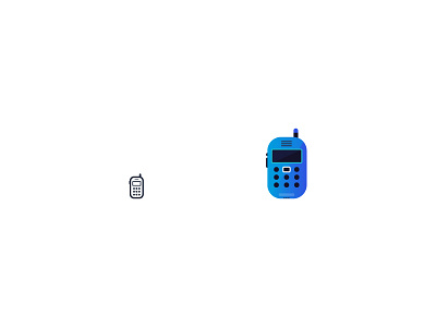 Mobile Phone 2d color design icon retro vector vintage