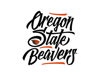 Oregon State Beavers apparel custom script typography