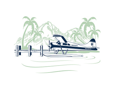 Pontoon Plane 2 80s apparel custom flip flop hari mari illustration outdoors plane pontoon sandals