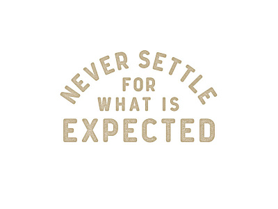 Core Value - Never Settle for what is Expected