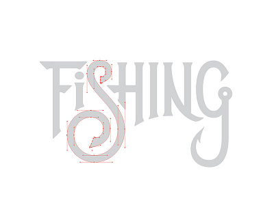 Fishing Process Shot bezier curve custom fishing illustration type typography vector vectorize
