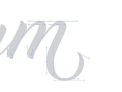 Process Shot - m bezier curves custom script gray illustrator lowercase m script type typography vector vectorizing