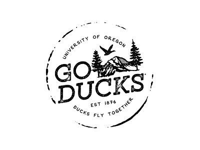 Go Ducks apparel badge ducks graphic hipster mountains oregon screen print shirt stamp