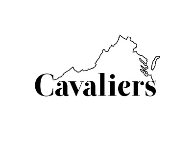 Cavaliers apparel cavaliers graphic outline serif state typography virginia