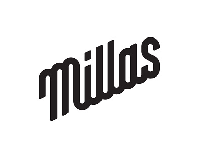 Millas branding custom italic lines logo logotype parallel script