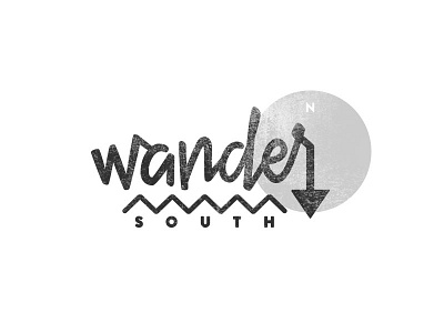 Wander South 2 branding brush camp custom hand drawn logo script texture travel type typography