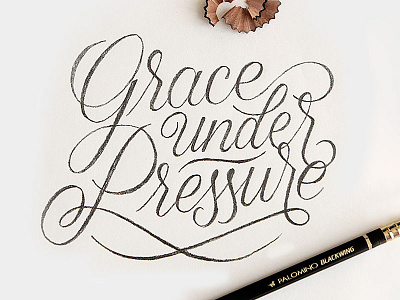 Grace Under Pressure branding hand lettering lettering process sketch