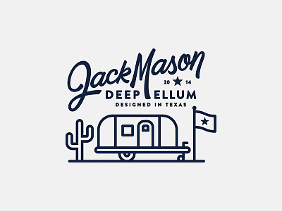 Jack Mason - Designed in Texas airstream cactus illustration jack mason lockup logo script texas trailer typography