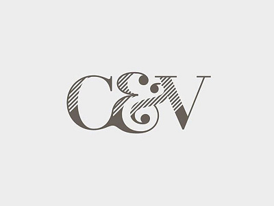 C V Monogram - final ampersand branding c linear lines logo monogram texture v