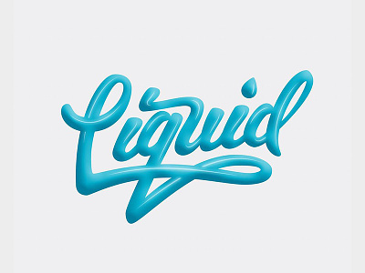 Liquid 1 blue lettering liquid type typography water