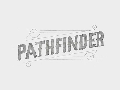 Pathfinder concept sketch branding concept flourish logo pathfinder sketch western