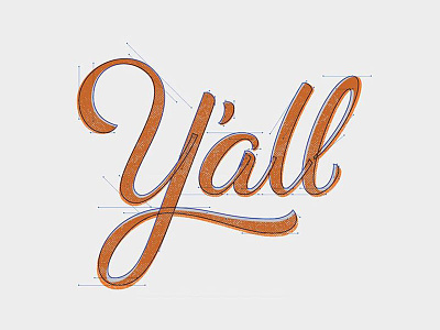 Y'all bezier branding hand lettering lettering process sketch vector vectorizing