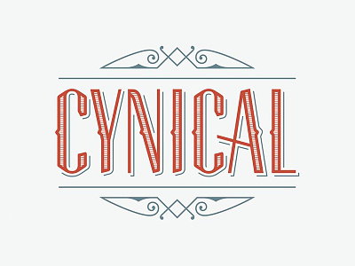 Cynical branding custom cynical lettering shadow type typography vintage