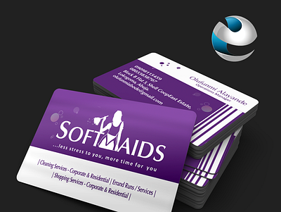 Business Cards Design for Softmaids adobe photoshop branding business card graphicsdesign