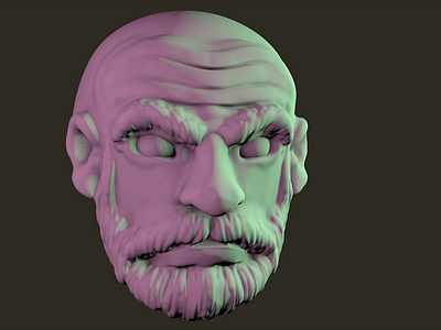Old Man Face 3d 4d cinema model render sculpting
