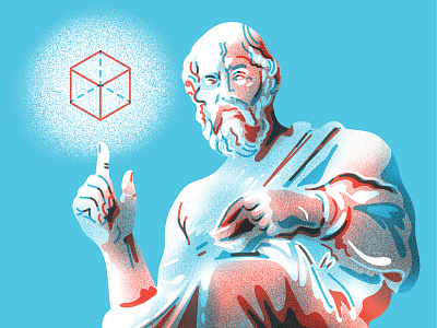 Plato for Omnia Magazine cube digital editorial editorial illustration illustration plato texture