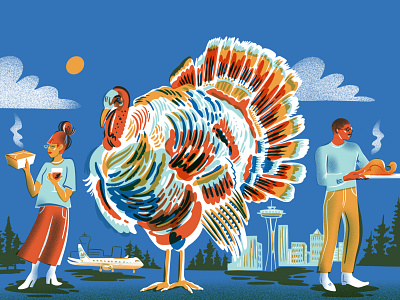 Covid Turkey Takeout covid duck editorial editorial illustration illustration thanksgiving turkey