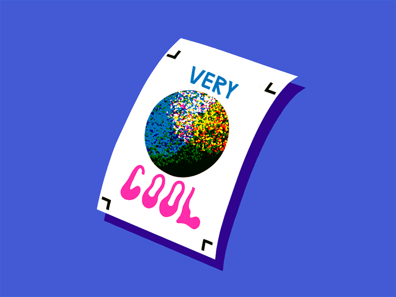 Very Cool Poster GIPHY Sticker animated loop cool crop marks giphy giphy sticker illustration msjordankay people of print poster print registration risograph screenprint