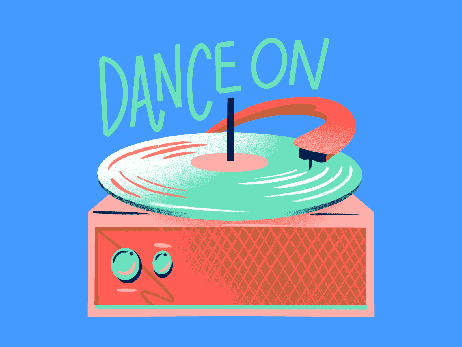 Record Player Giphy Sticker animation dance giphy giphy sticker illustration lettering loop music record