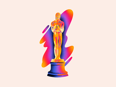 Washington Post - Oscars Illustration academy awards award editorial illustration gradient illustration oscars rainbow statue texture washington post