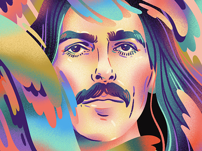 George Harrison beatles celebrity drawing editorial fan art george harrison gradients graphic illustration portrait texture