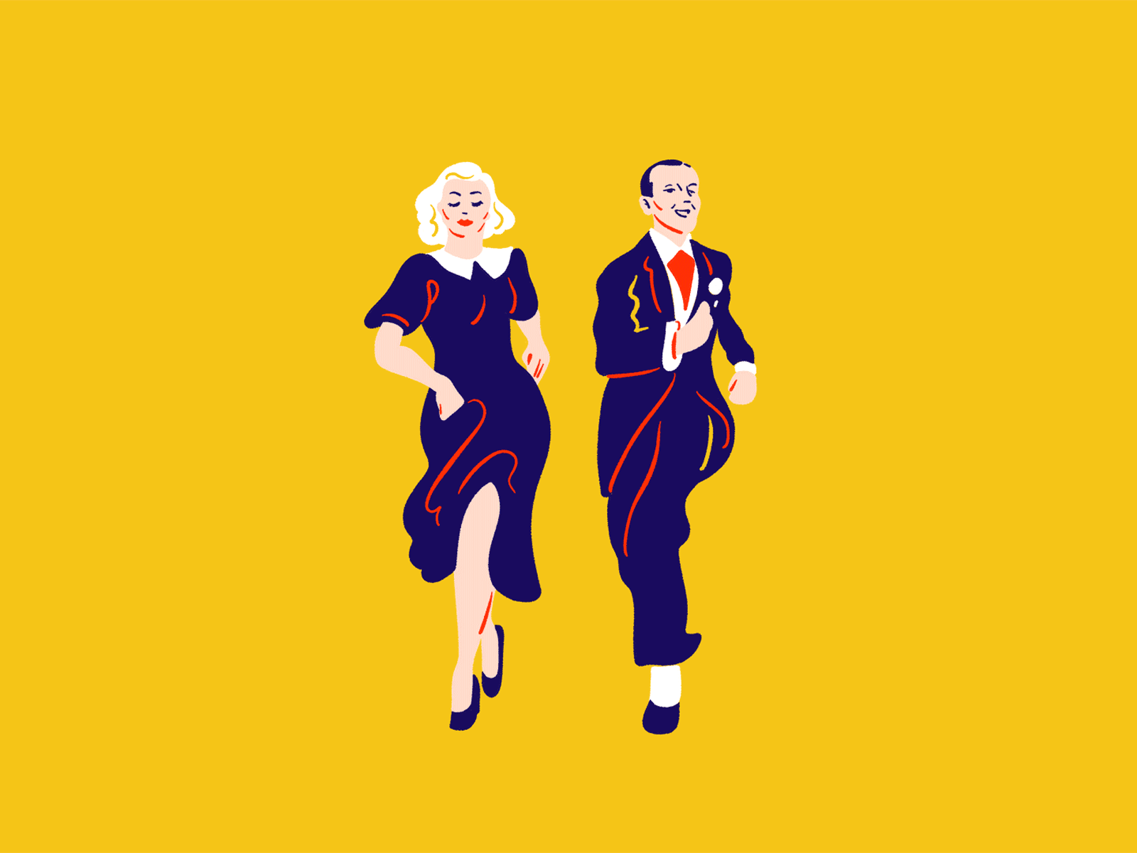 Fred Astaire & Ginger Rogers Dancing by Jordan Kay on Dribbble