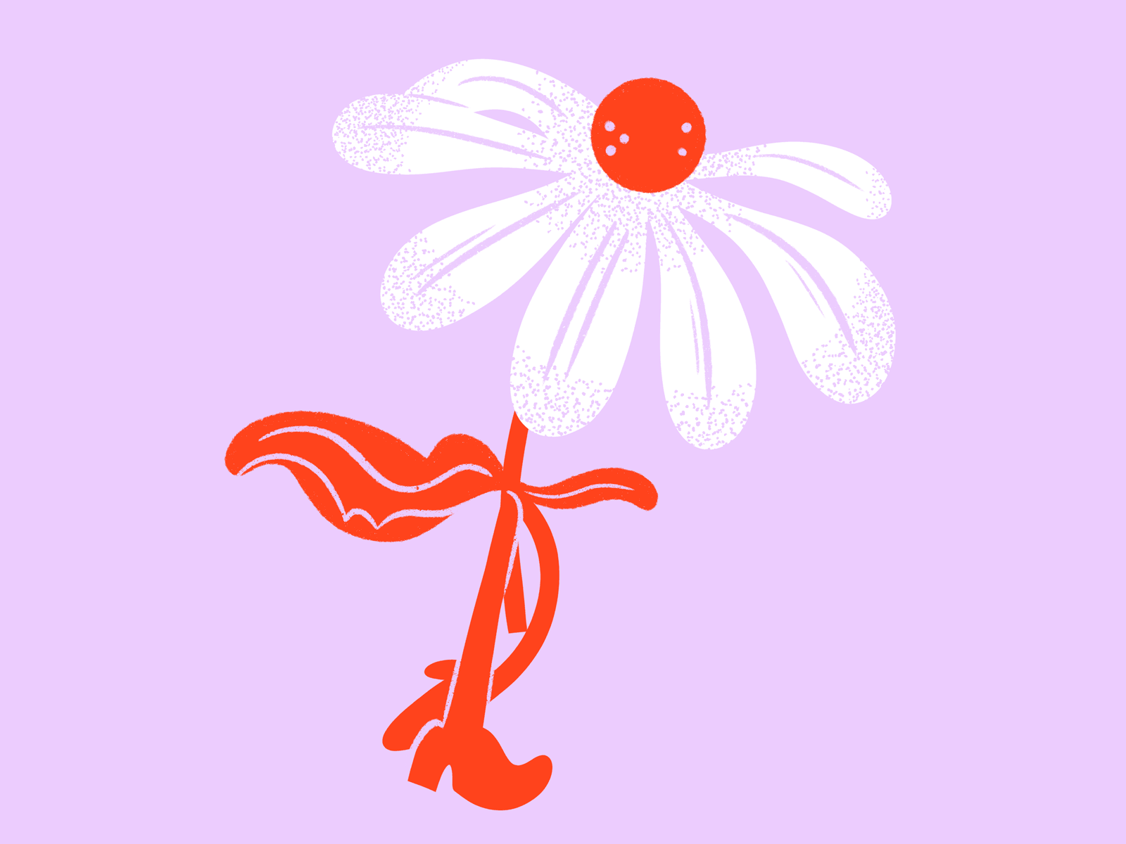 Daisy Walk animate animated loop animation bright daisy drawing flower frame for frame illustration jordan kay limited color noise stippling stop motion texture walk walk cycle walk sequence