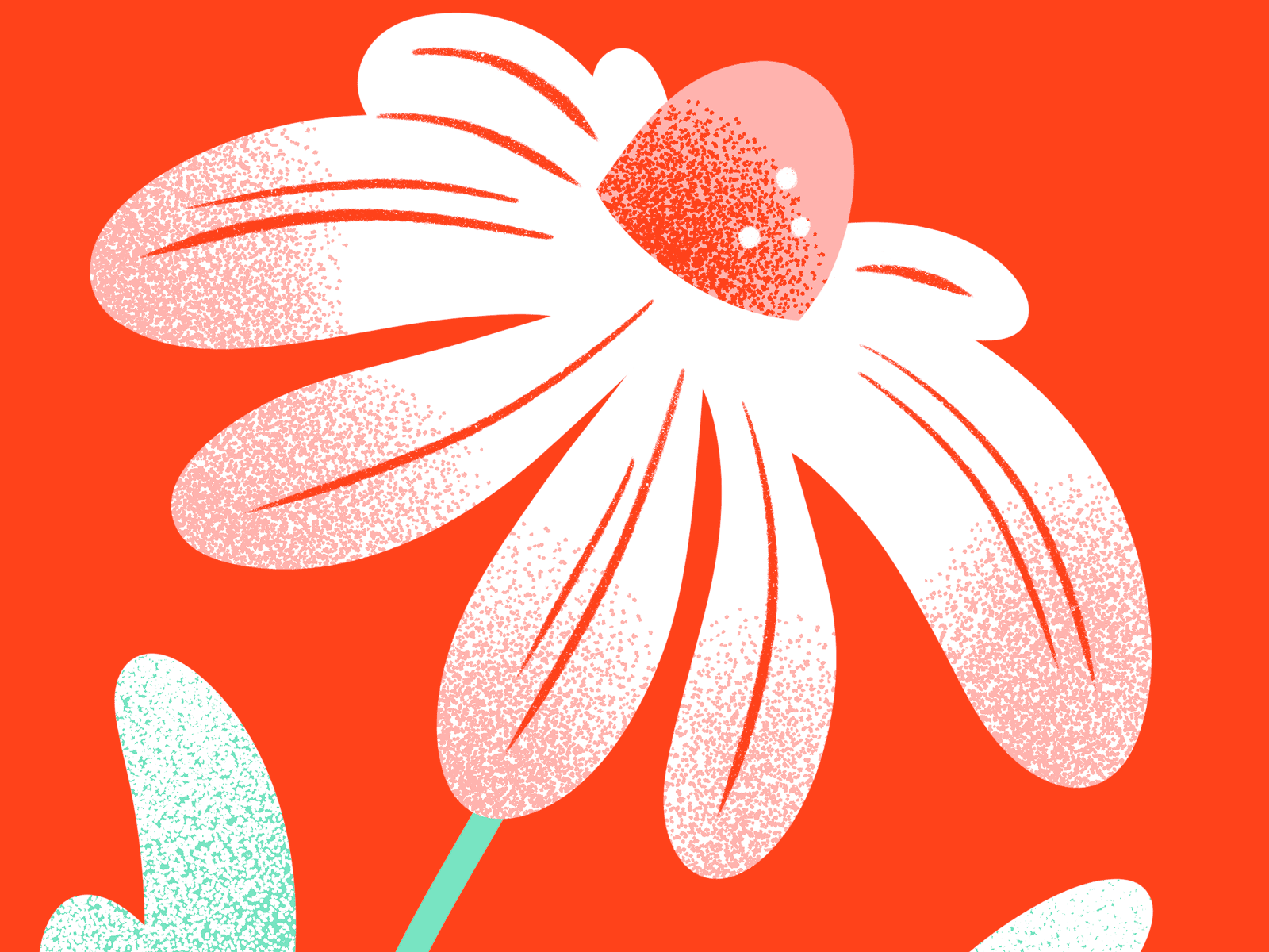 Daisy Droste animated loop animation bloom bright clothing daisy droste flower gradient hippie illustration jordan kay limited color loop mint noise red retro stippling texture