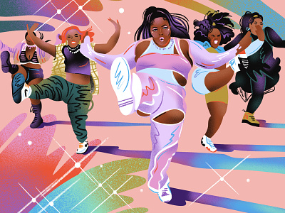 Lizzo Illustration - Watch Out for the Big Grrrls! celebrity dance editorial illustration jordan kay limited color lizzo lizzosbiggrrrls msjordankay portait singer texture tv show watch out for the big grrrls